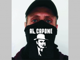 Al Capone čierna univerzálna elastická multifunkčná šatka vhodná na prekritie úst a nosa aj na turistiku pre chladenie krku v horúcom počasí